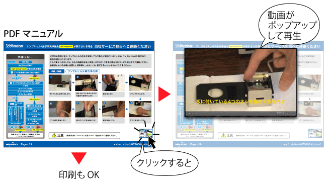 PDFに動画を組み込むイメージ